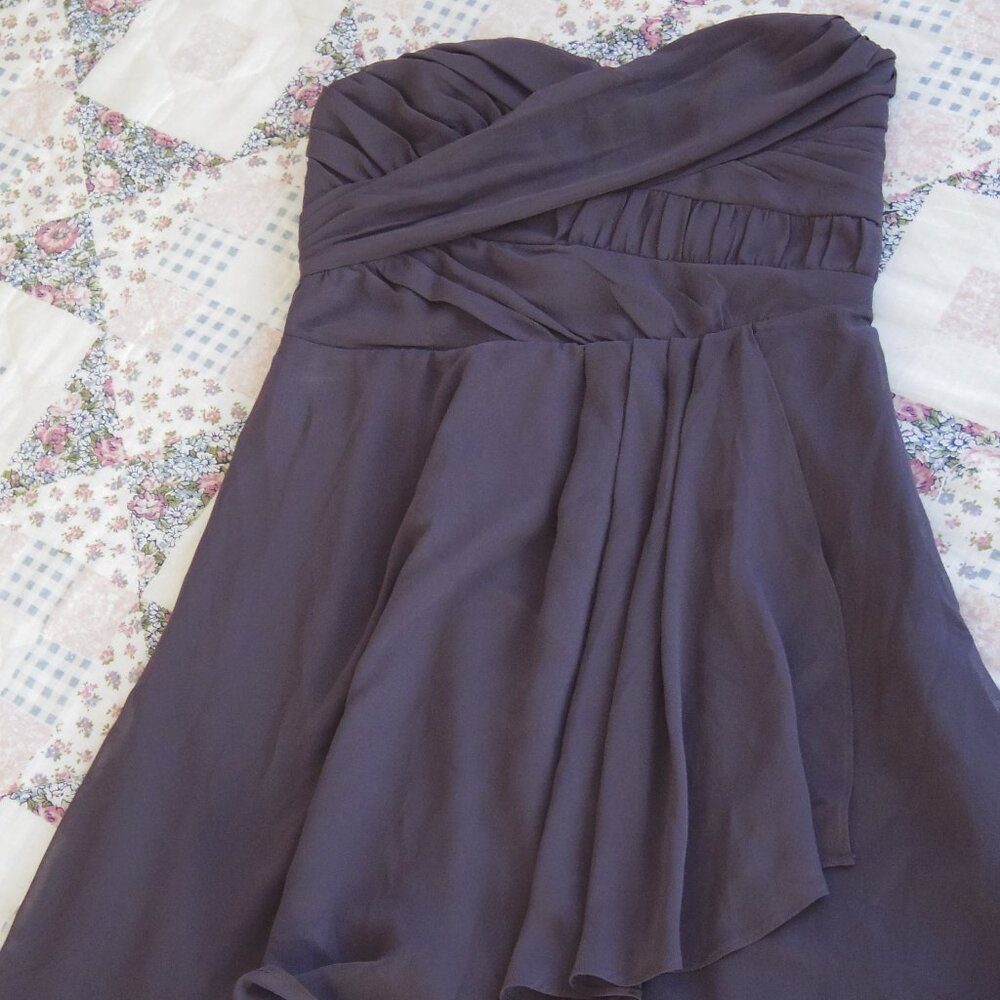 Express Gray Ruched A-line Cocktail Dress with Sweetheart Neckline